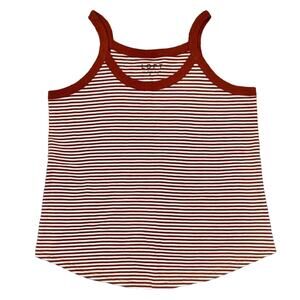 NWT LOFT Rust Striped Rib Trim Relaxed Cami/Tank